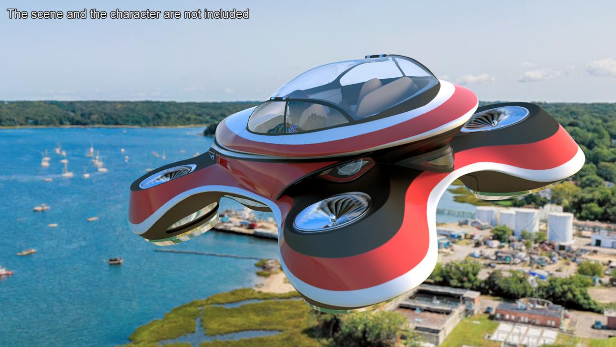 3D Hover Car Concept by Lazzarini Red 2