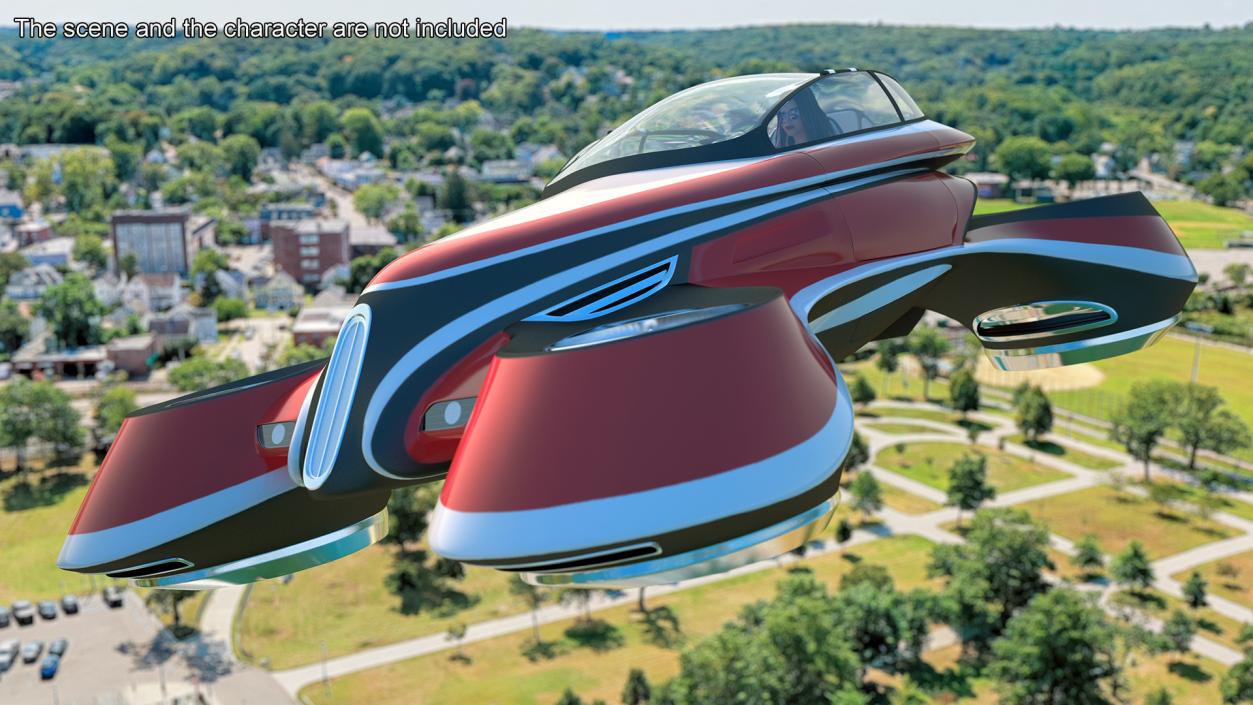 3D Hover Car Concept by Lazzarini Red 2