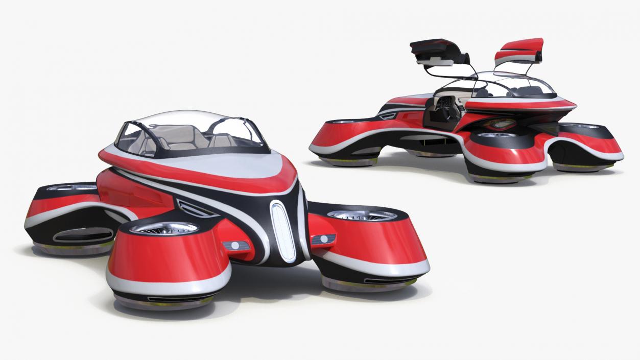 3D Hover Car Concept by Lazzarini Red 2