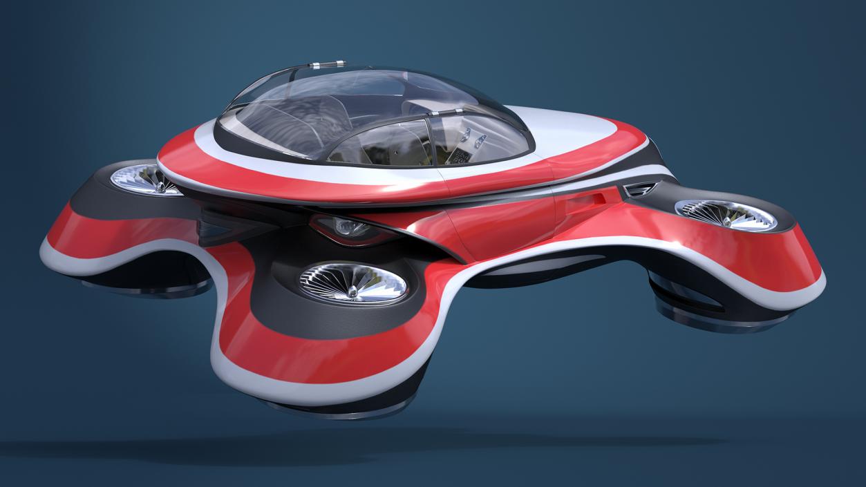 3D Hover Car Concept by Lazzarini Red 2