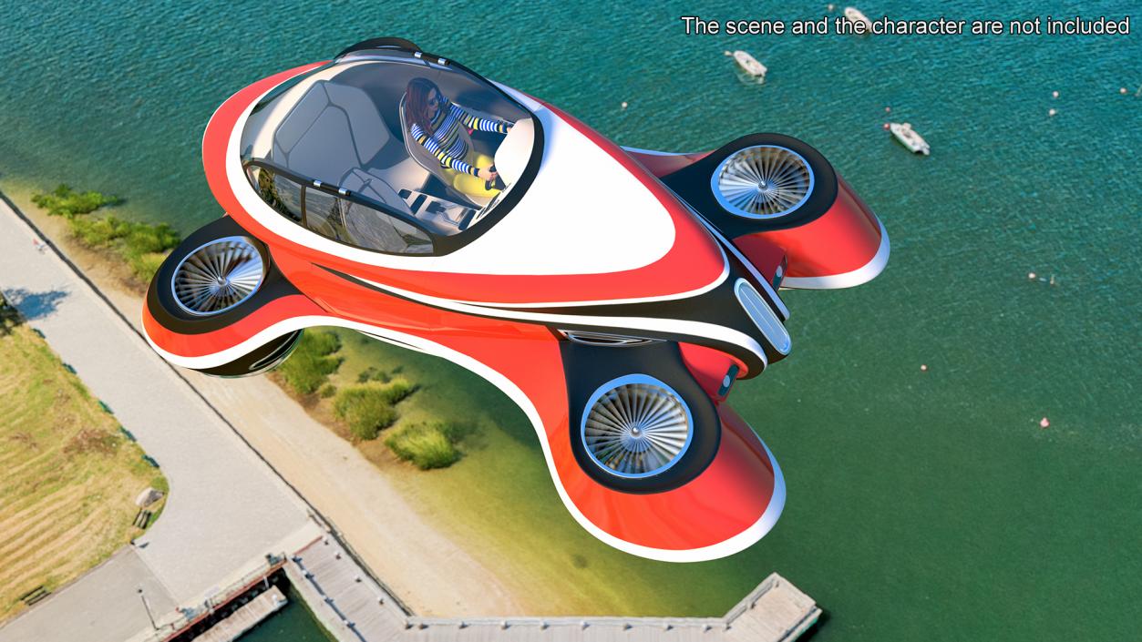 3D Hover Car Concept by Lazzarini Red 2