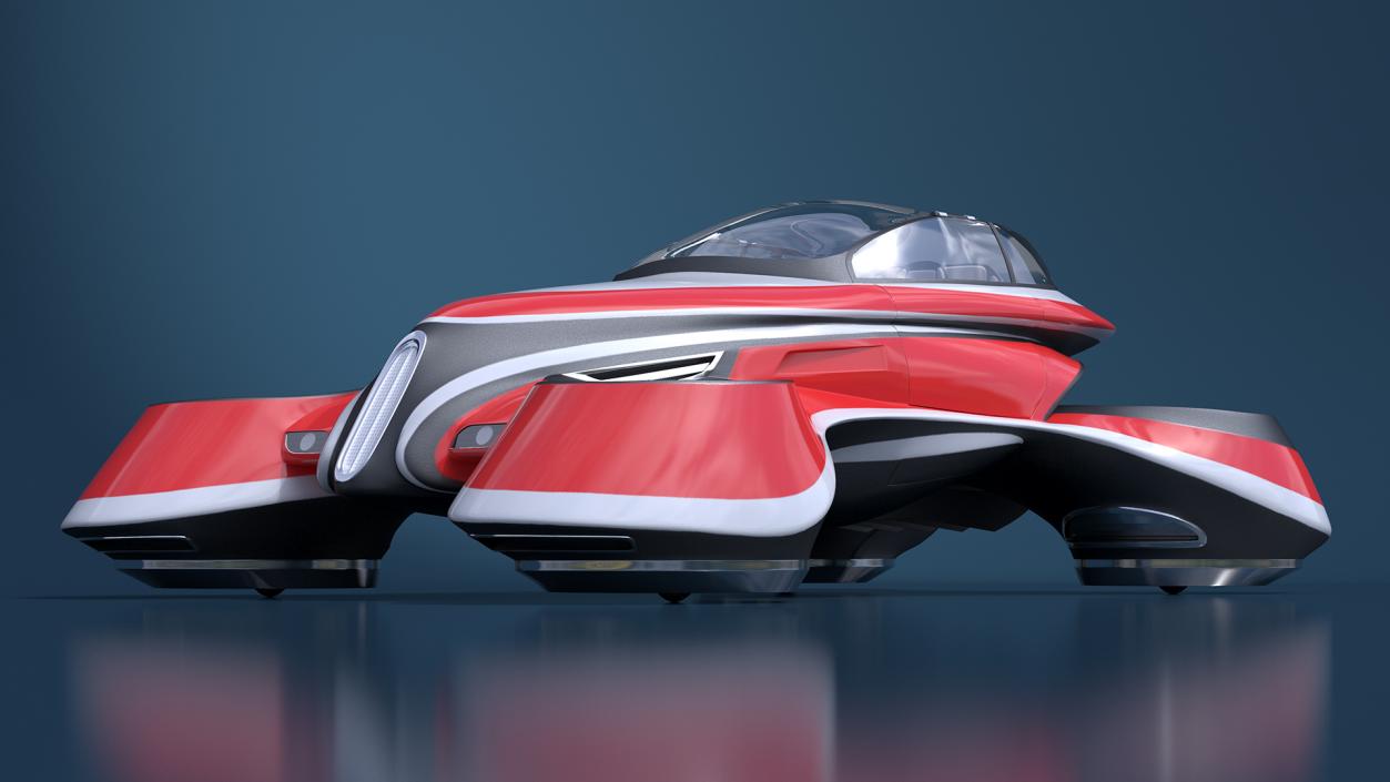 3D Hover Car Concept by Lazzarini Red 2