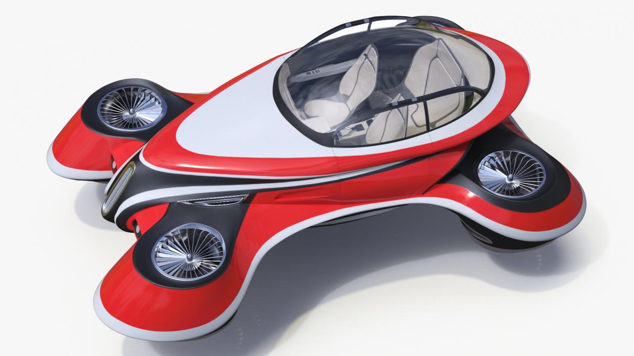 3D Hover Car Concept by Lazzarini Red 2