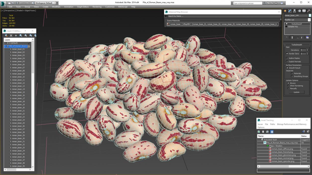 Pile of Roman Beans 3D model