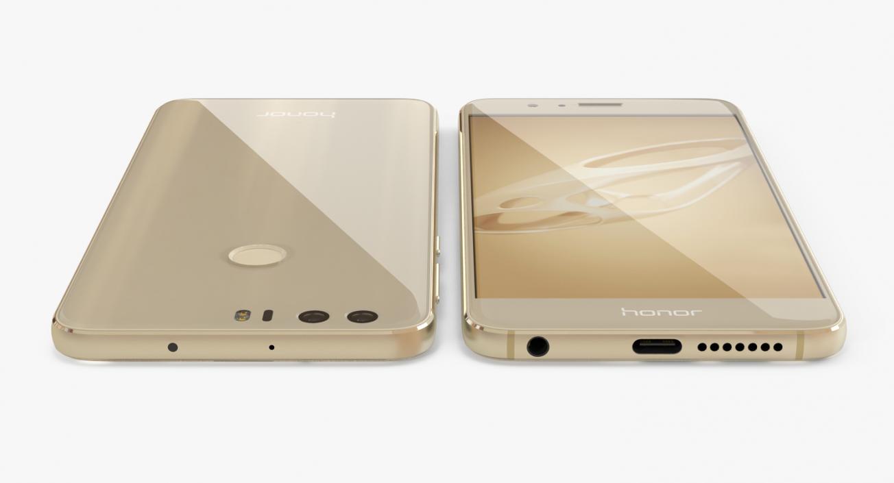 Huawei Honor 8 Sunrise Gold 3D