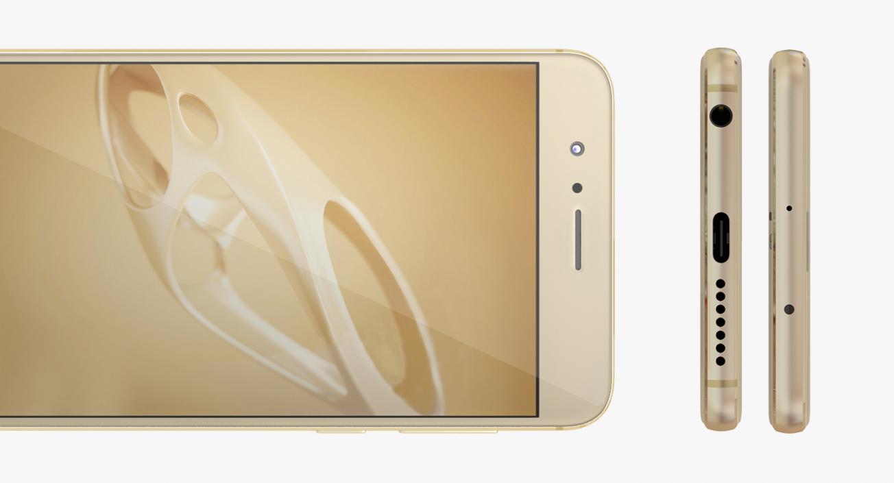 Huawei Honor 8 Sunrise Gold 3D