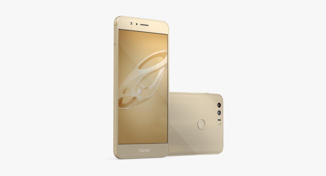 Huawei Honor 8 Sunrise Gold 3D