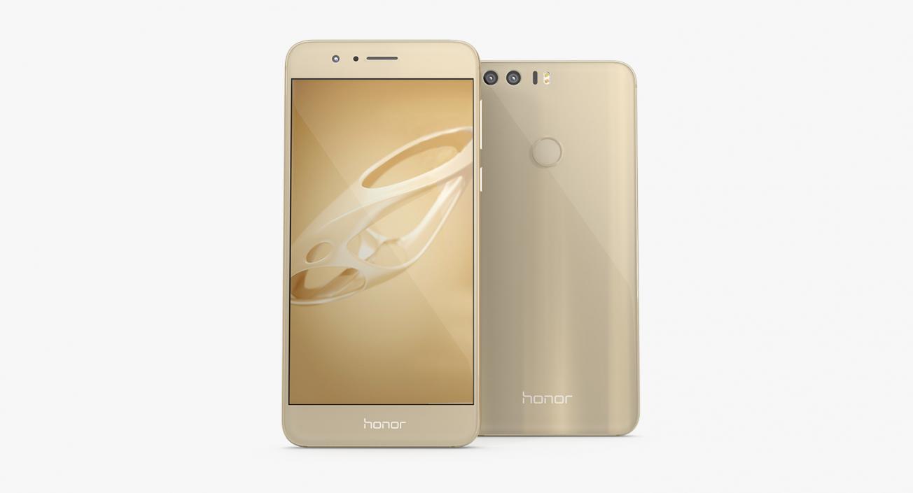 Huawei Honor 8 Sunrise Gold 3D