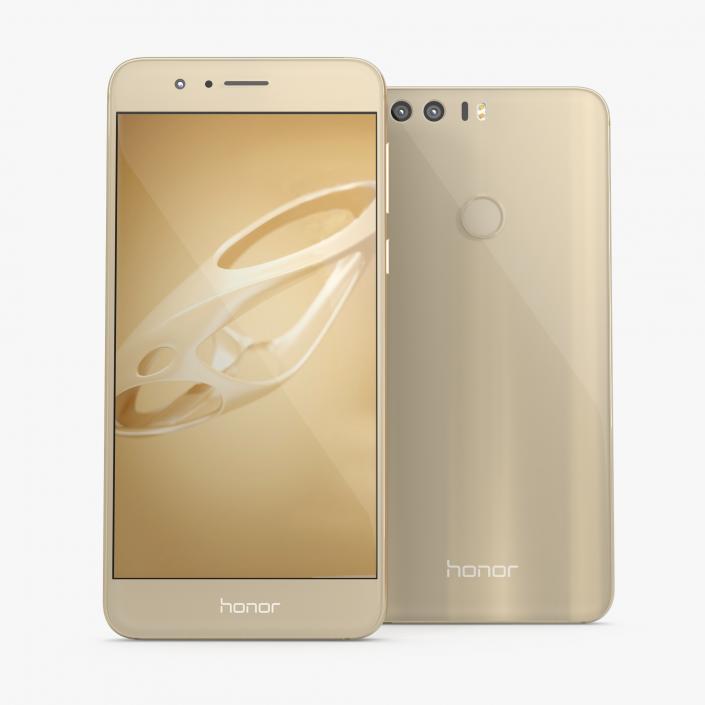 Huawei Honor 8 Sunrise Gold 3D