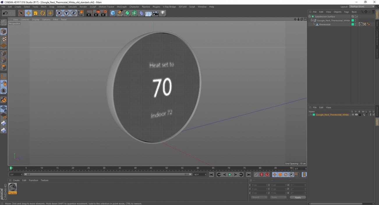 3D Google Nest Thermostat White model