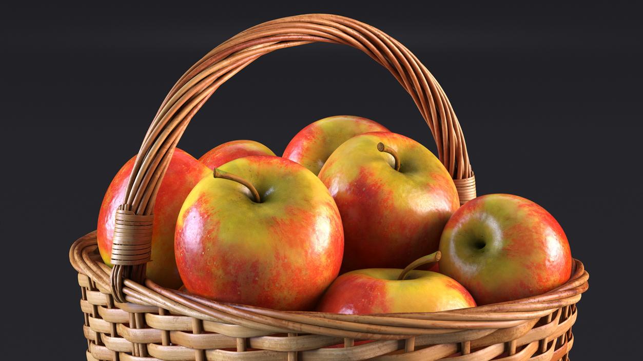 3D Basket with Apples model