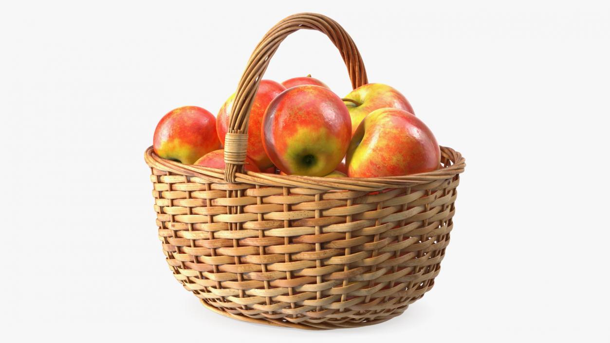 3D Basket with Apples model