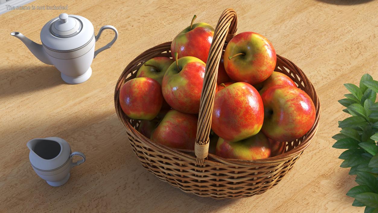 3D Basket with Apples model