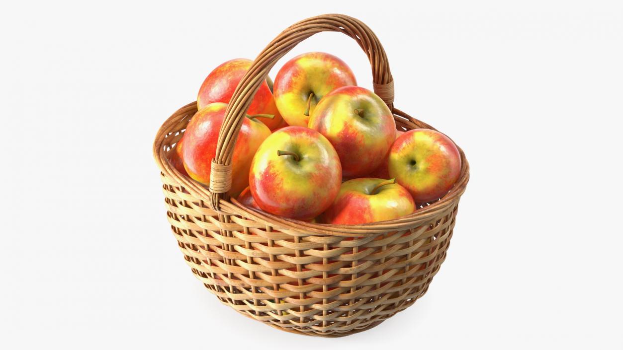 3D Basket with Apples model