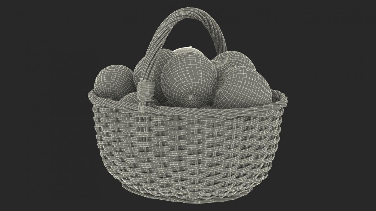 3D Basket with Apples model