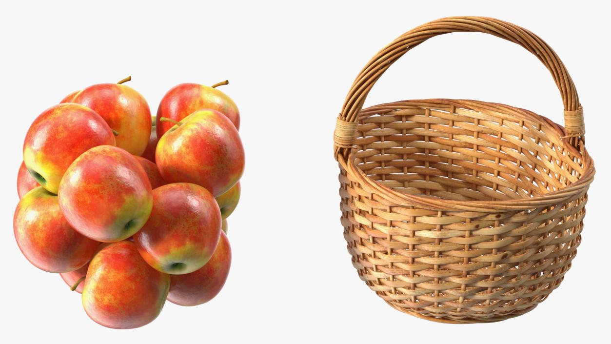 3D Basket with Apples model