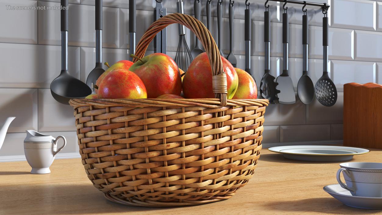 3D Basket with Apples model