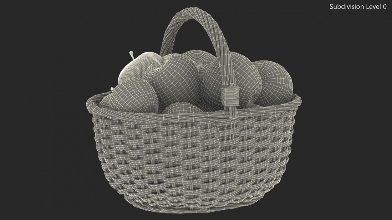 3D Basket with Apples model