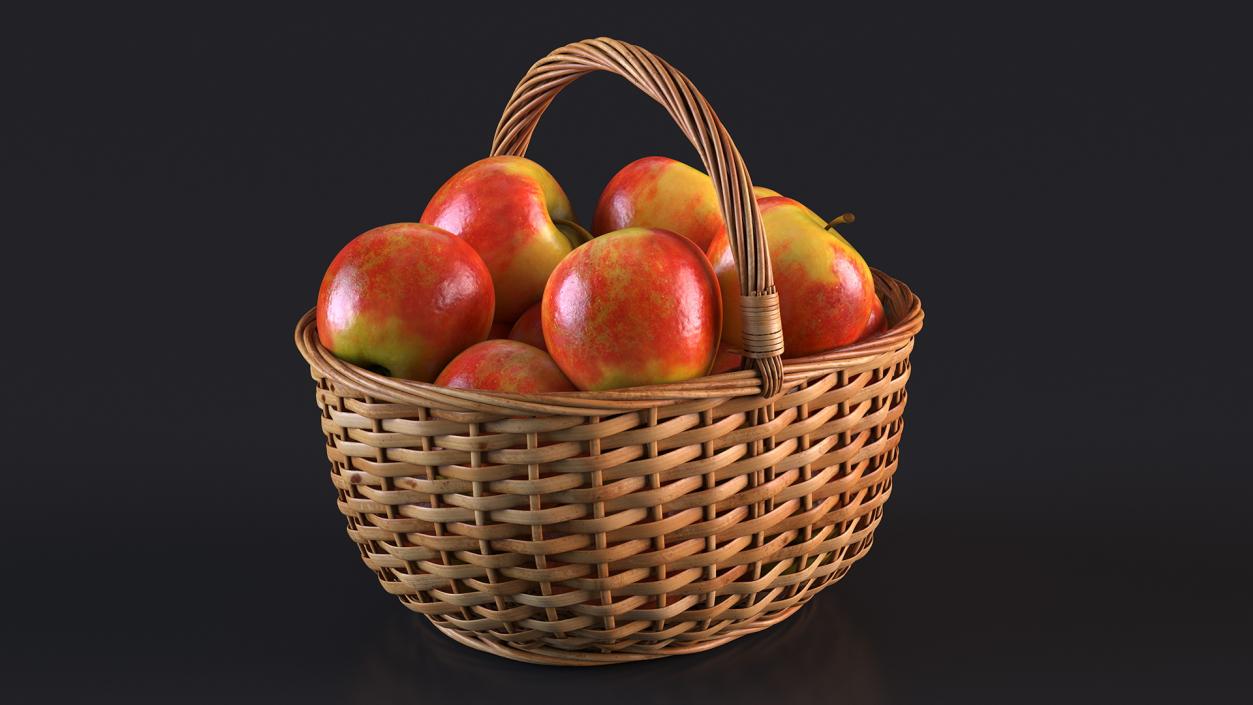 3D Basket with Apples model