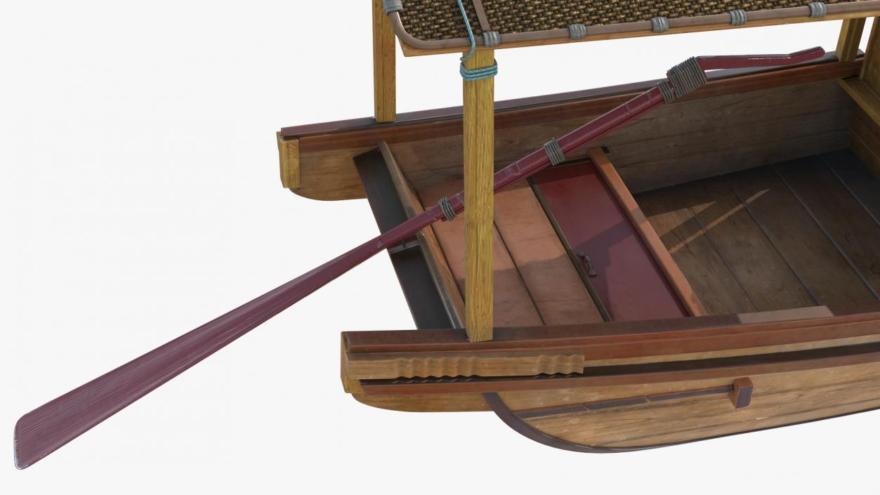 3D Traditional Chinese Wooden Passenger Boat