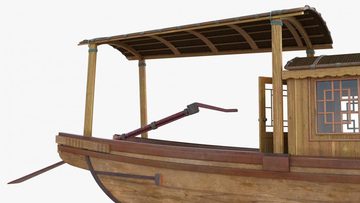 3D Traditional Chinese Wooden Passenger Boat