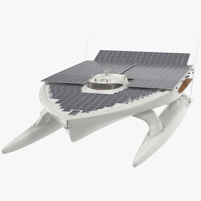 Solar Powered Yacht Simple Interior Rigged 3D