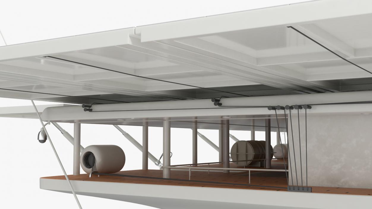 Solar Powered Yacht Simple Interior Rigged 3D