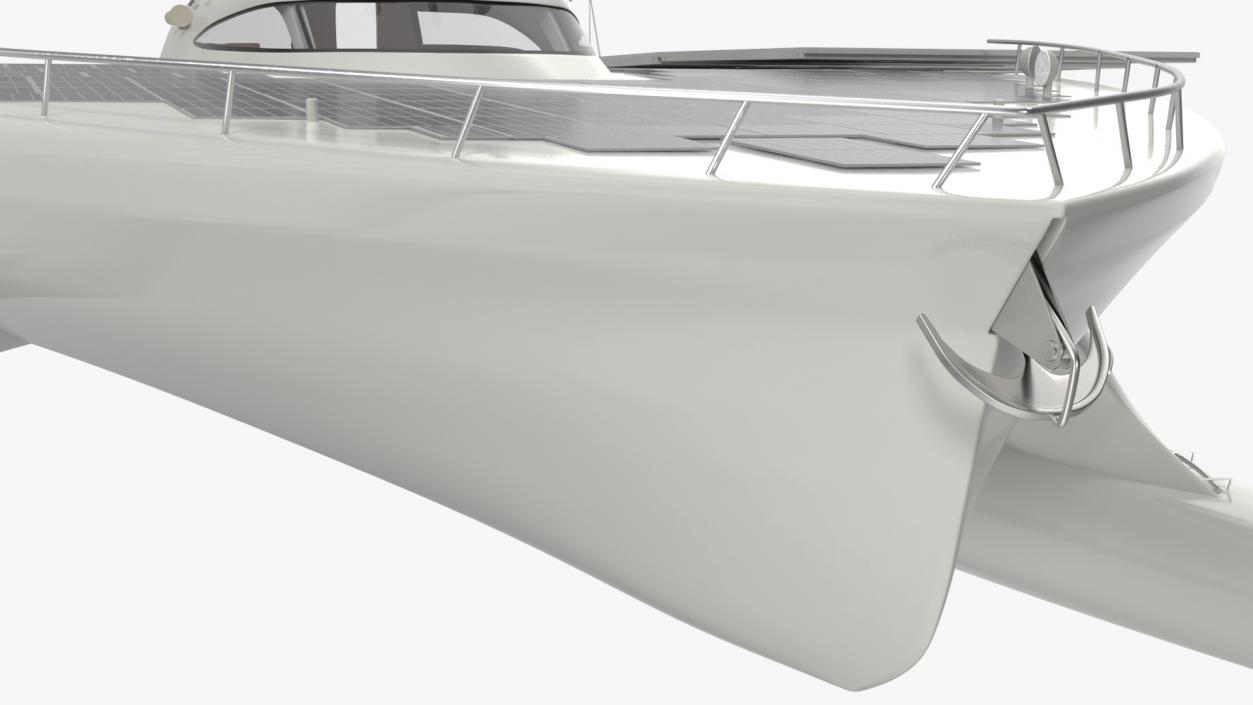 Solar Powered Yacht Simple Interior Rigged 3D