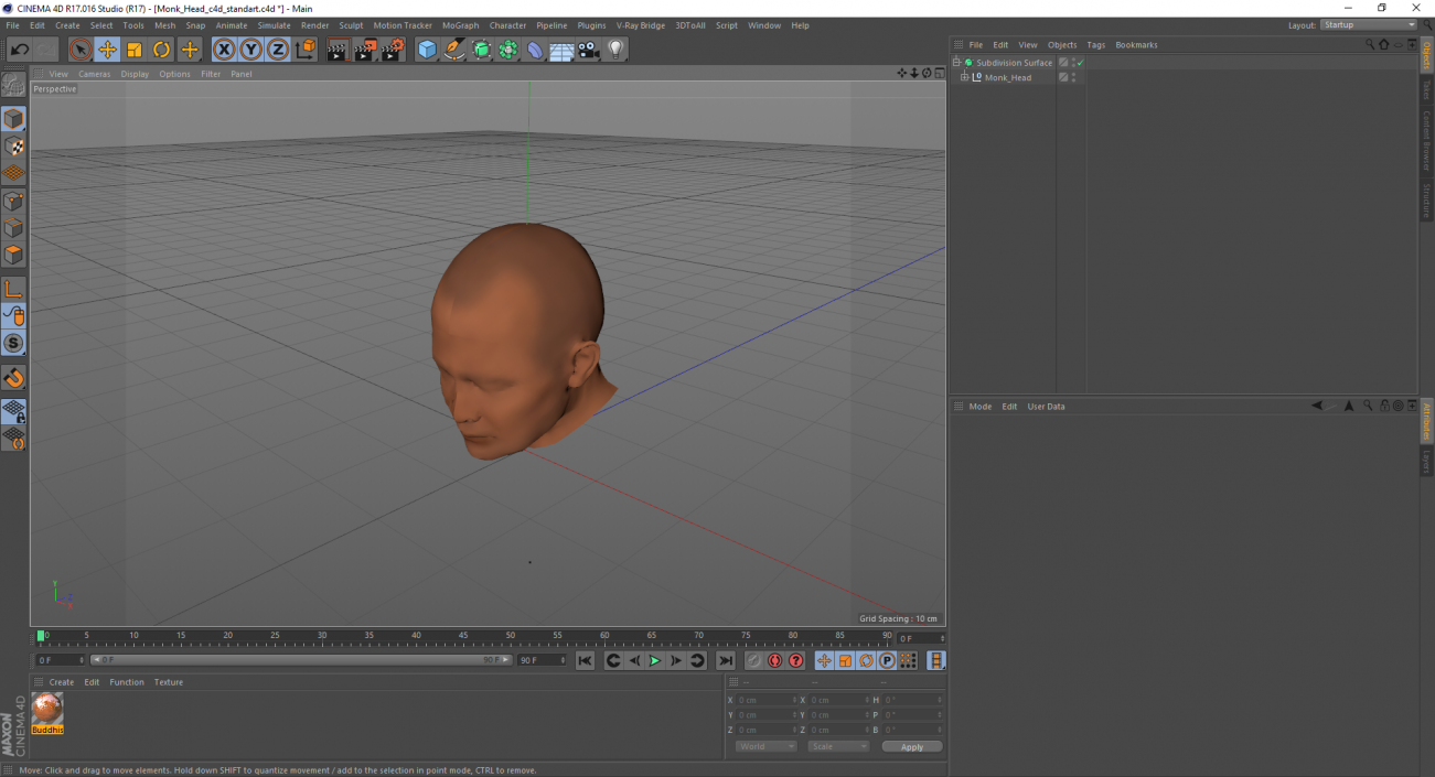 Monk Head 3D model