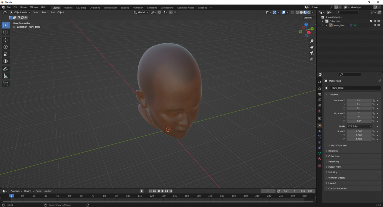 Monk Head 3D model