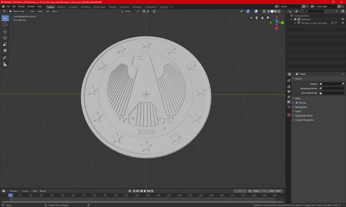 Germany 2 Euro Coin 3D model