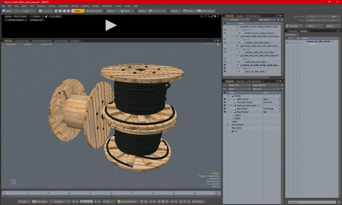 3D model Stack of Cable Reels