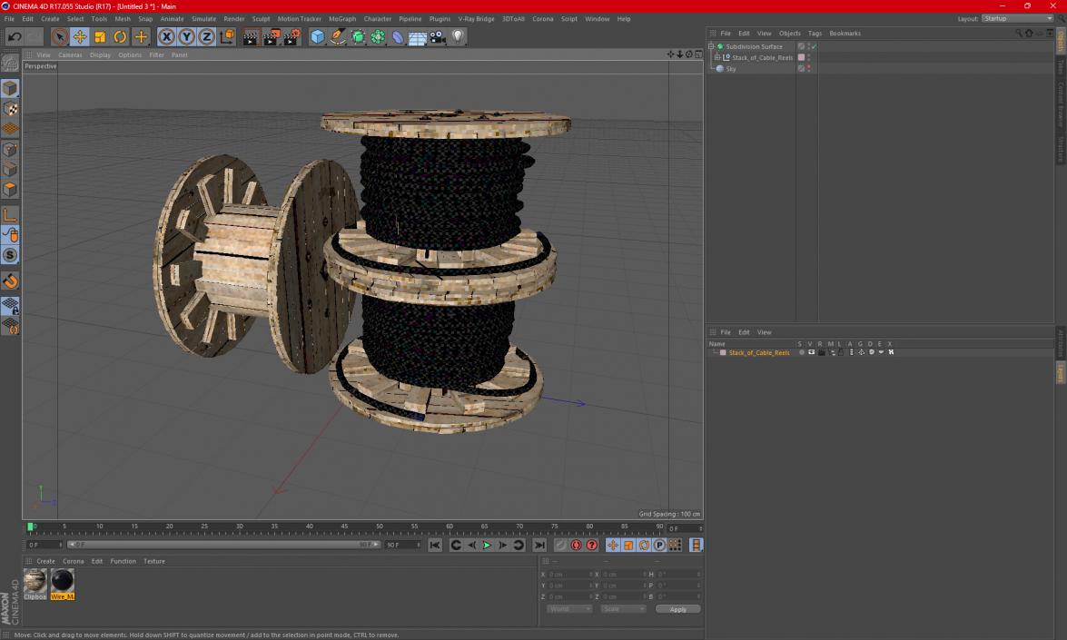 3D model Stack of Cable Reels