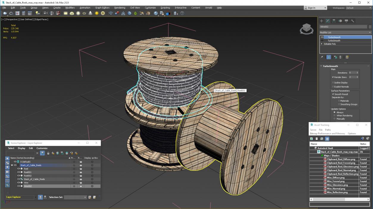 3D model Stack of Cable Reels