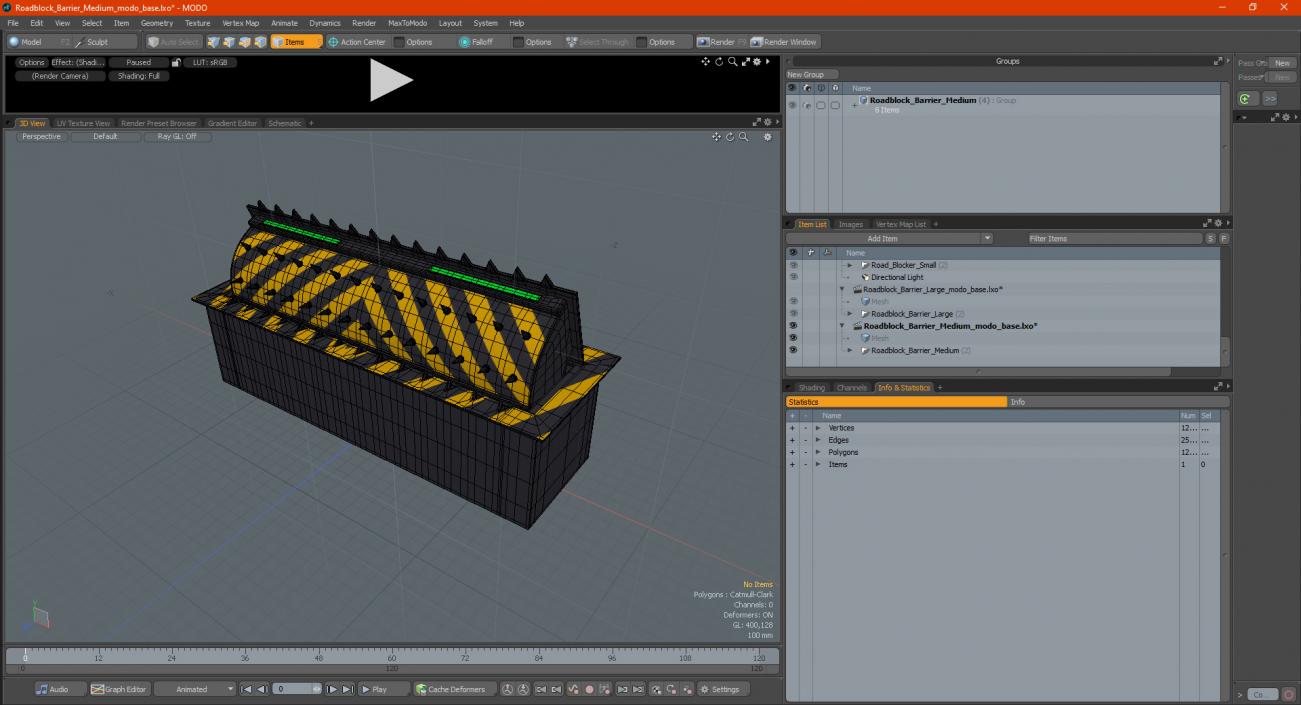 Roadblock Barrier Medium 3D model