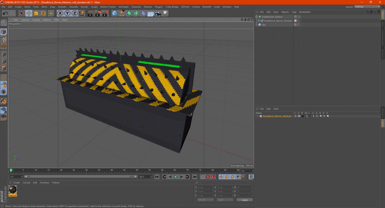 Roadblock Barrier Medium 3D model