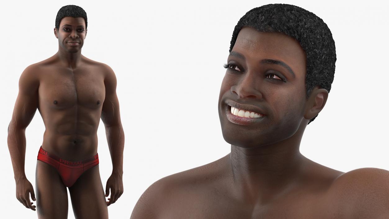 African American Man Rigged 3D