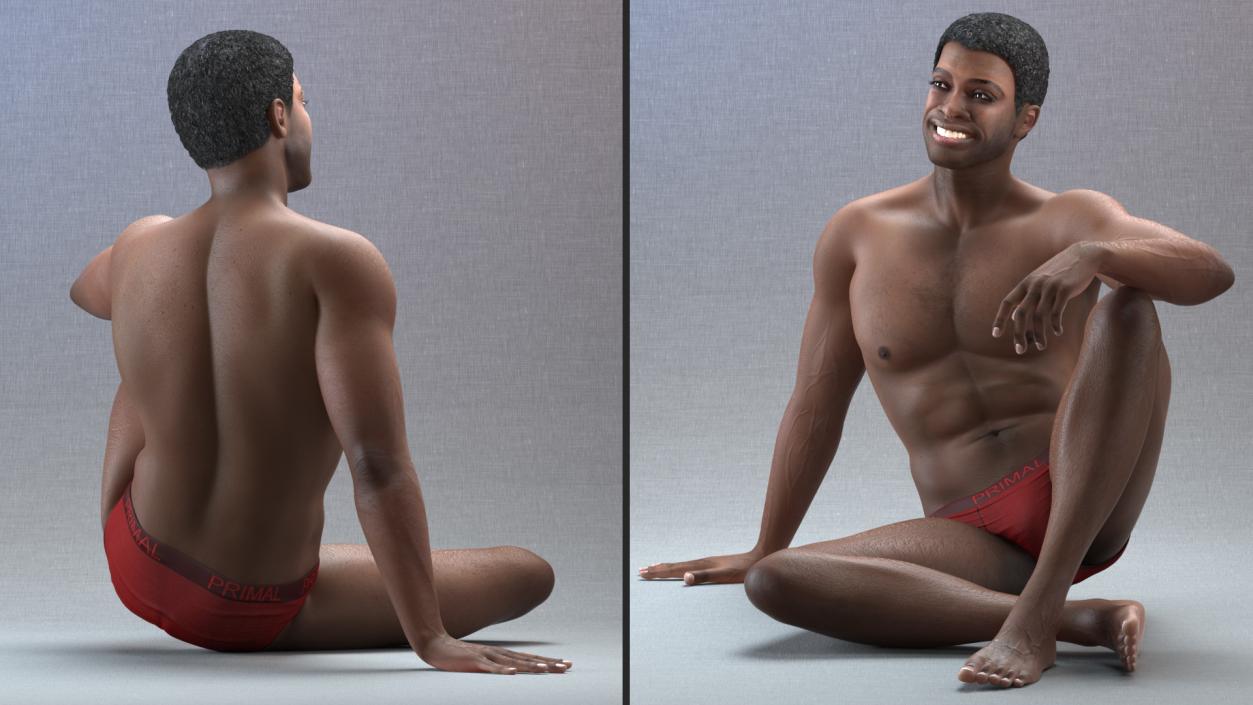 African American Man Rigged 3D