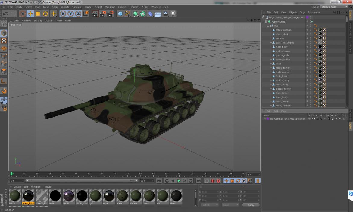 US Combat Tank M60A3 Patton 3D