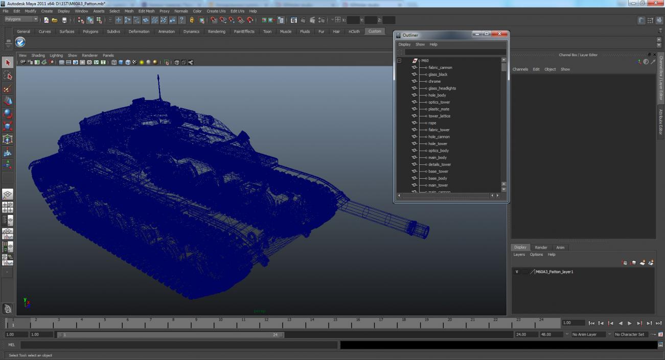 US Combat Tank M60A3 Patton 3D