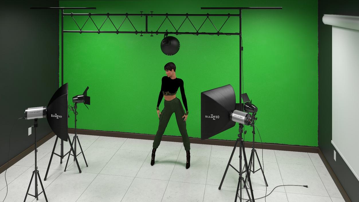 3D Female Character in Photography Studio model