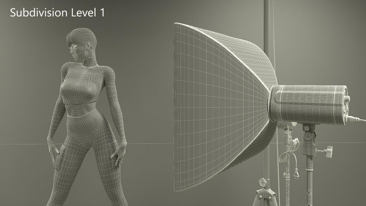 3D Female Character in Photography Studio model