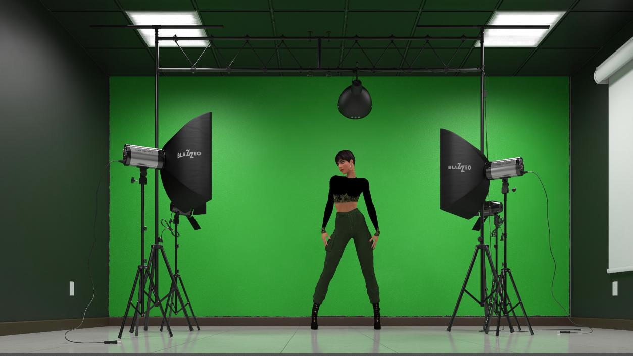 3D Female Character in Photography Studio model