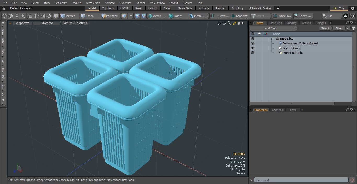 3D model Commercial Dishwasher with Dishes Rigged