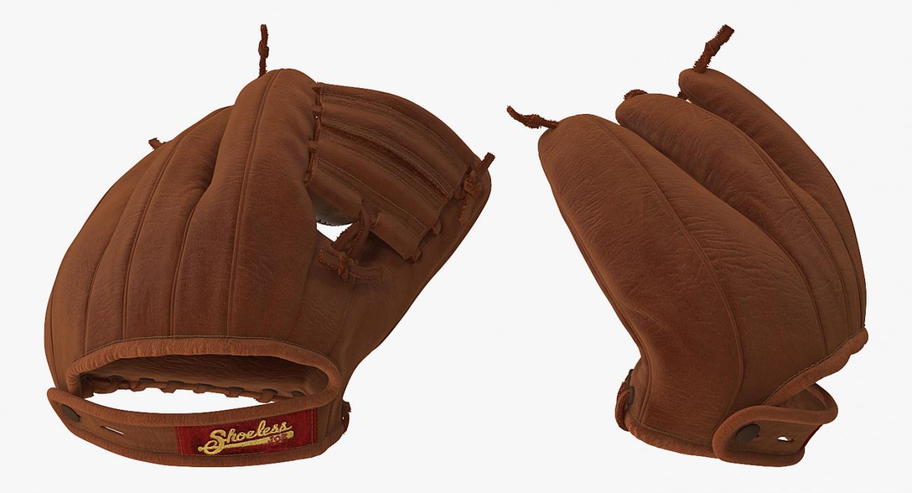 Shoeless Joe Vintage Baseball Glove Rigged 3D