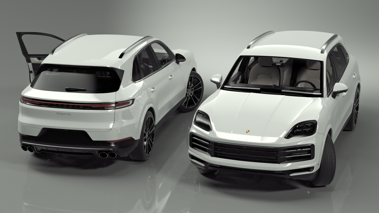 Porsche Cayenne 2024 Luxury SUV White Rigged 3D model