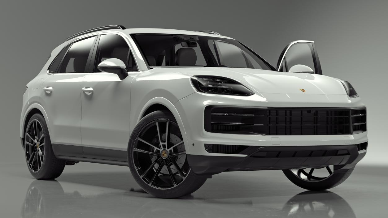 Porsche Cayenne 2024 Luxury SUV White Rigged 3D model