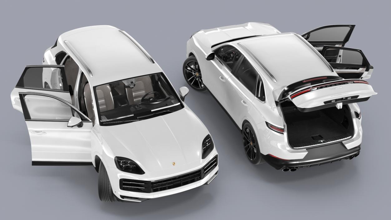 Porsche Cayenne 2024 Luxury SUV White Rigged 3D model