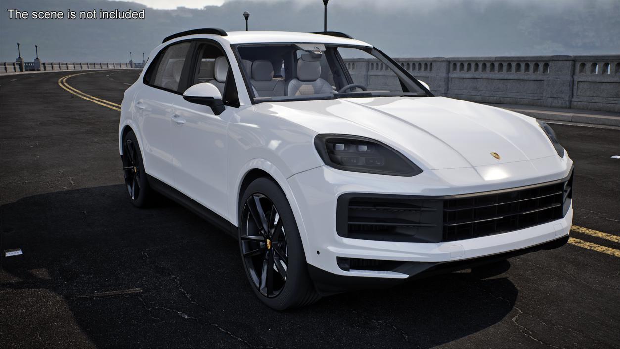 Porsche Cayenne 2024 Luxury SUV White Rigged 3D model