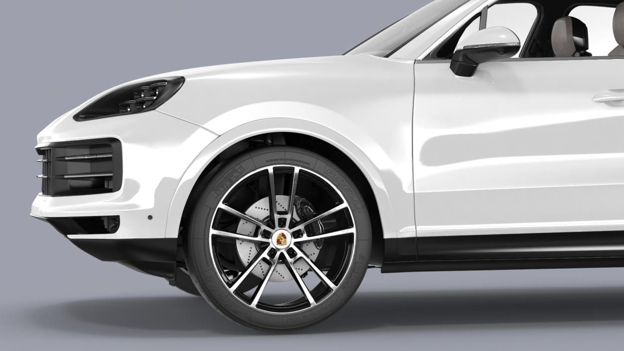 Porsche Cayenne 2024 Luxury SUV White Rigged 3D model